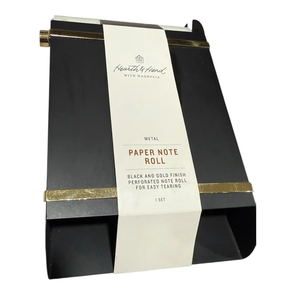Hearth & Hand with Magnolia Metal Paper Note Roll Dispenser – Black & Brass NWT